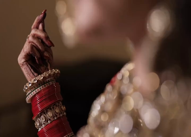 Shot of a beautiful Indian Bride posing for her wedding shoot in India