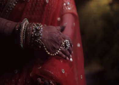 Shot of a beautiful Indian Bride posing for her wedding shoot in India
